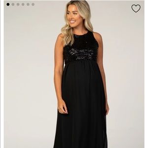 EUC Sequence Black Maternity Maxi Dress
